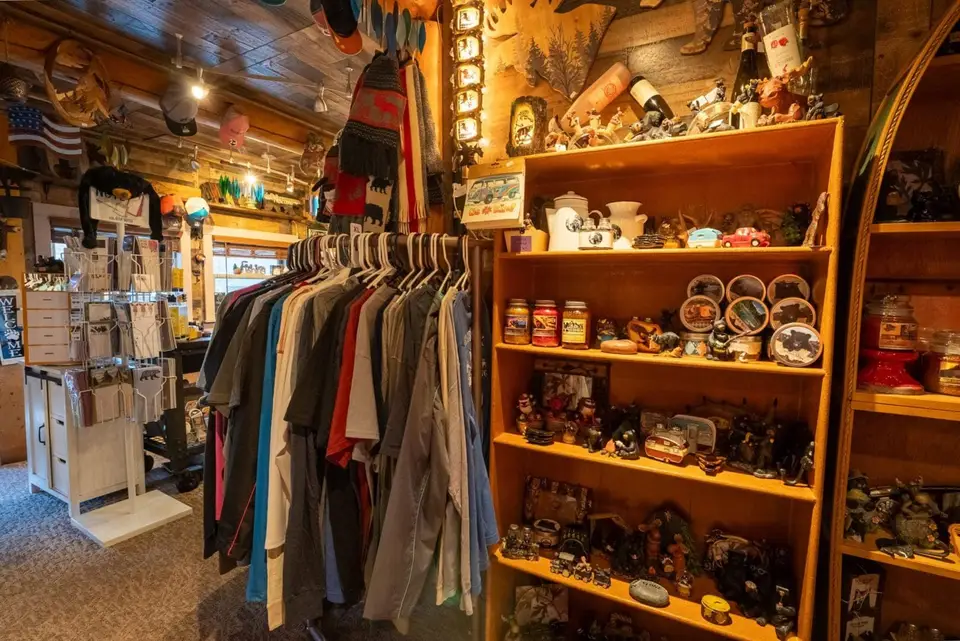 Shelves of mugs, magnets and souvenirs